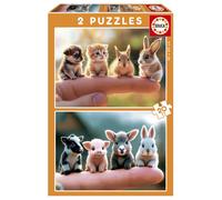 Educa - Set van 2 puzzels voor kinderen met 20 stukjes, baby's, dieren, afmeting