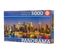 Educa - 3000 Piece Jigsaw Puzzle for Adults in Panoramic Format | New York Skyline Size: 144 x 68 cm Includes Lost Service for the Stock. From 14 Years (19948)