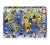 Educa - Species in danger of extinction | 500 Piece Puzzle for Adults. Measurements: 48 x 34 cm. Includes Glue Fix Puzzle. From 11 years
