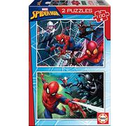 Educa - Spider-Man 2x100 Jigsaw Puzzles for Children | Marvel Action and Adventure Fun | Develops Fine Motor and Creative Skills | Ages 6+ (18101)