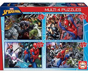 Educa - Spider-Man 4 Progressive Jigsaw Puzzles for Children | 50+80+100+150 Pieces | Develops Fine Motor Skills and Imagination | Ages 5+ (18102)