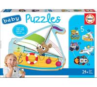 Educa - Verkeersmiddel, babypuzzelset met 5 puzzels voor kinderen vanaf 24 maand