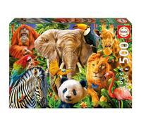 Educa 19550 500 Wild Animals Collage, Varied