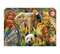 Educa 19550 500 Wild Animals Collage, Varied