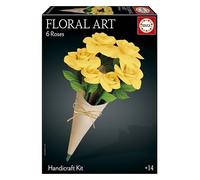 Educa - Yellow Rose Bouquet | Floral Art | Craft Set for Making 12 Paper Roses Without Glue or Scissors | Flowers and Roses | Valentine's Day Gifts | from 14 Years (20422)