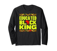 Educated Black King African Pride Empowerment Graphic Long Sleeve T-Shirt