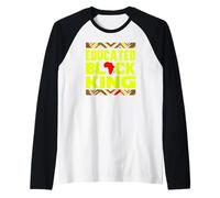 Educated Black King African Pride Empowerment Graphic Raglan Baseball Tee