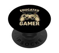 Educated Gamer Graduation Cap Video Game Controller Design PopSockets Adhesive PopGrip