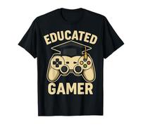 Educated Gamer Graduation Cap Video Game Controller Design T-Shirt