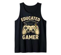 Educated Gamer Graduation Cap Video Game Controller Design Tank Top