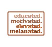 Educated Motivated Elevated Melanated Embroidered Patch Black Lives Embroidery Patches Black History Melanin Empowerment Iron On Sew On Patches for Clothes Jeans Hats Gifts for Women Men 3x1.9 Inches
