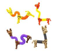 Education 2 Tubes Spring Dog Toys for Fine Motor Skills Sensory Stretch Hose Toy Stress Toys for Adults and Kids (C, One Size)
