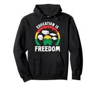Education Freedom Teach Black History Book Stack Afro Queen Pullover Hoodie
