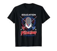 Education Important But Fencing is Importanter Value Graphic T-Shirt, Men, Black, L