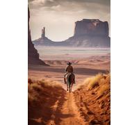 Education Intellectual Toy Puzzle Cowboy Riding a Horse, Western Cowboy Wooden Puzzle Art DIY Toy Gift Fun Challenging Educational Gift Art Home Decor_500pcs