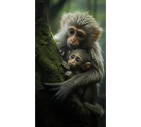 Education Intellectual Toy Puzzle Monkey Cute Babies Animals Wooden Puzzle Art DIY Toy Gift Fun Challenging Educational Gift Art Home Decor_1000pcs