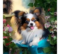 Education Intellectual Toy Puzzle Papillon Dog Small Pets Wooden Puzzle Art DIY Toy Gift Fun Challenging Educational Gift Art Home Decor_1000pcs