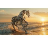 Education Intellectual Toy Puzzle Running Wild Horses Galloping Horses Animal Wooden Puzzle Art DIY Toy Gift Fun Challenging Educational Gift Art Home Decor_300pcs