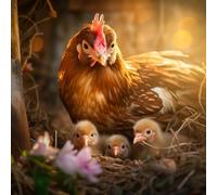 Education Intellectual Toy Puzzle The Chicken Family Wooden Puzzle Art DIY Toy Gift Fun Challenging Educational Gift Art Home Decor_500pcs