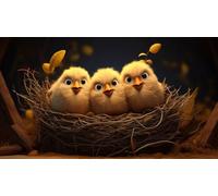 Education Intellectual Toy Puzzle The Chicken Family Wooden Puzzle Art DIY Toy Gift Fun Challenging Educational Gift Art Home Decor_500pcs