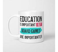 Education is Important but Board Games are Importanter Mug, Novelty Funny Thank You Gift, Birthday Cup