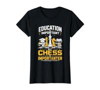 Education is Important But Chess is Importanter Value Graphic T-Shirt, Women, Black, S