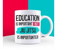 Education is Important but Jiu Jitsu is Importanter Mug, Novelty Funny Thank You Gift, Birthday Cup