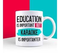 Education is Important but Karaoke is Importanter Mug, Novelty Funny Thank You Gift, Birthday Cup