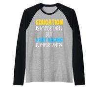 Education Is Important But Kart Racing Is Importanter Funny Raglan Baseball Tee