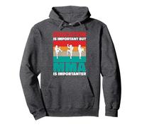 Education is important but MMA is importanter MMA Pullover Hoodie, Adult Unisex, Dark Heather Grey, Large