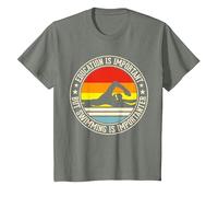Education is Important But Swimming is Importanter T-Shirt, Youth, Olive Heather, 2T