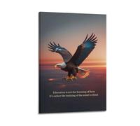Education Is Not The Learning Of Facts Its Rather The Training Of The Mind To Think Eagle Sunset Wall Art, Critical Thinking Decor Painting for Study Room And Office Artistic Wall Mural Modern Hanging