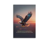 Education Is Not The Learning Of Facts Its Rather The Training Of The Mind To Think Eagle Sunset Wall Art, Critical Thinking Decor Painting for Study Room And Office Artistic Wall Mural Modern Hanging