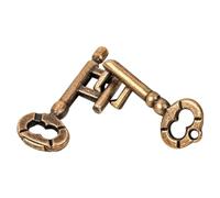 Education Key Lock Puzzle Classic Metal Brain Teaser for All Ages - Enhance IQ and Problem-Solving Skills with Toys (Bronze, 7X5X2CM)