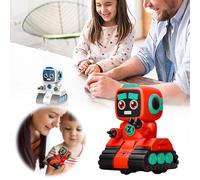 Education Robot Toy Car Inertial Backforce Mini Vehicle Cartoon Design Ideal for Boys and Girls and Learning Experience (B, One Size)