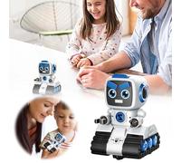 Education Robot Toy Car Inertial Backforce Mini Vehicle Cartoon Design Ideal for Boys and Girls and Learning Experience (A, One Size)