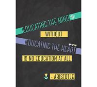 Education Teacher Mind Heart Aristotle Typography Large Canvas Wall Art Print