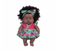 Education Toys for Learning and Interaction 8 Inch Realistic Black Doll for Kids Role Play Nurturing Home Activity Girls (F, One Size)