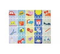 Educational 3 Letter Words Puzzle Cards, Learning Spelling Game for Kids, Animal Theme with Car, Cat, Dog, Bee, Rat, Fox, 20 Pieces