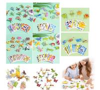 Educational 3D Cartoon Puzzle, 25/50/100/120pcs 3D Puzzles For Kids, 3D Puzzle Animal, Art Puzzles For Kids, Early Educational Montessori Toys, Art Crafts Gifts For Boys & Girls (120pcs-I)