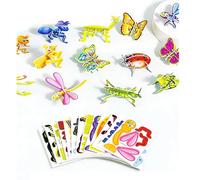 Educational 3D Cartoon Puzzle for Kids, Smart 3D Animal Educational Puzzles Set with Animals Dinosaurs I-nsects Aircraft, DIY Jigsaw Toy Sensory Crafts for Hands-On Learning Activity