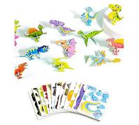 Educational 3D Cartoon Puzzle for Kids, Smart 3D Animal Educational Puzzles Set with Animals Dinosaurs I-nsects Aircraft, DIY Jigsaw Toy Sensory Crafts for Hands-On Learning Activity