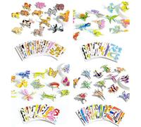 Educational 3D Cartoon Puzzle for Kids, Smart 3D Animal Educational Puzzles Set with Animals Dinosaurs I-nsects Aircraft, DIY Jigsaw Toy Sensory Crafts for Hands-On Learning Activity