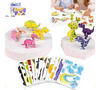 Educational 3D Cartoon Puzzle, Versatile DIY Craft Gifts 3D Animals Dinosaurs Aircraft Insects Jigsaw Puzzles for Kids Art Crafts Toys for Toddlers Boys Girls Children Birthday Gift (25pc-dinosaur)