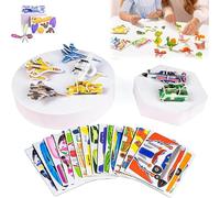 Educational 3D Cartoon Puzzle, Versatile DIY Craft Gifts 3D Animals Dinosaurs Aircraft Insects Jigsaw Puzzles for Kids Art Crafts Toys for Toddlers Boys Girls Children Birthday Gift (25pc-airplane)