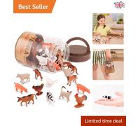 Terra by Battat - 60pcs Farm Animals Toy Tube - Mini Plastic Barnyard Animal Figurines for Kids - Includes Cow, Pig, Goat, Sheep & More - Educational Playset for Toddlers Ages 3+