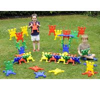 Educational Advantage Giant Acrobats 40 Pieces - Outdoor Building Toy - XXL Linking Construction Game - Special Needs Tactile Learning Resource - Includes Braille - Age 2+