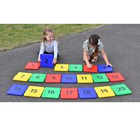 Educational Advantage Giant Connecting Number Beads - Outdoor Learning Number Tiles - Early Maths - Colour Sequencing - Age 2+