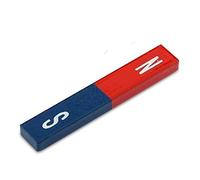 Educational Alnico Bar Magnet Red/Blue Rectangular 60 x 10 x 5mm to 400°C - Power AlNiCo Magnets for Experiments, Science & Education