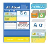 Educational Alphabet Pocket Chart - Letter and Word Organizer for Classroom Home Learning | 26 Clear Pockets, Interactive Teaching Tool for Spelling, Phonics, Early Childhood Literacy 5.91x4.72 in